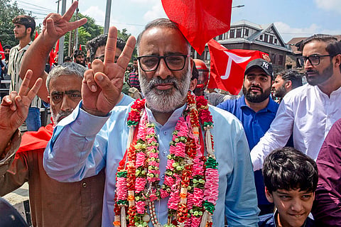 J-K Assembly polls: JKNC candidate from Hazratbal Assembly constituency Salman Sagar files nomination 